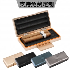 lafuli铝合金便携3支雪茄盒 保湿3cm厚度雪茄套 可定制刻字