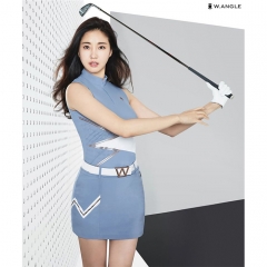 韩国W.ANGLE高尔夫运动女装修身冰丝上衣