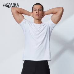 HONMA高尔夫服装男式T恤衫2020夏季速干圆领男短袖T恤衫高尔夫练习衫