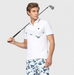 HONMA夏季高尔夫透气舒适男短袖高尔夫服装男运动简约短袖polo衫0