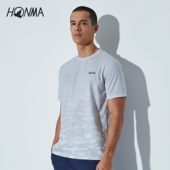 HONMA高尔夫服装男短袖T恤2020夏季圆领迷彩运动T恤速干高尔夫练习衫