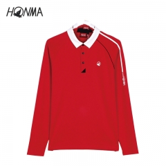 HONMA男装高尔夫衣服男士长袖T恤 男士高尔夫服装秋季golf球服运动polo衫
