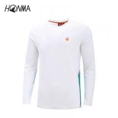 HONMA 高尔夫服装 男士高尔夫服装秋季运动面料T恤高尔夫球服装男GOLF透气运动T恤衫
