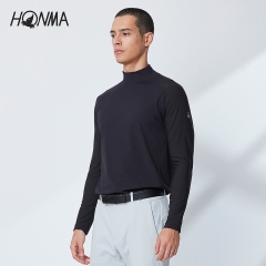 HONMA高尔夫服装男长袖T恤2020春季高领打底衫弹力修身运动T恤男