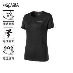 HONMA2020新款高尔夫女装T恤短袖质感面料吸湿透气修身运动无束缚