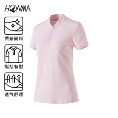 HONMA2020新款高尔夫女装POLO衫短袖T恤质感面料轻盈透气运动修身
