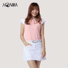 HONMA夏季运动面料T恤高尔夫球服装女GOLF时尚短袖T恤