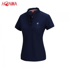 HONMA夏季运动POLO衫高尔夫球服装女短袖T恤