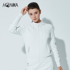 HONMA高尔夫服装女式夹克2020时尚运动卫衣连帽针织衫女外套