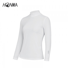 HONMA高尔夫服装女子打底衫2020春夏长袖T恤女运动弹力立领长袖衫