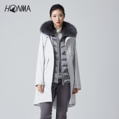 HONMA 高尔夫女装夹克外套连帽立领贴身防寒质感拉链运动