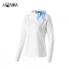 HONMA2020新款高尔夫女装长袖T恤质感弹力舒展轻薄透气绿色环保