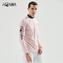 HONMA2020新款高尔夫男装长袖T恤衫绿色环保清爽防透弹力舒展