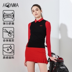 HONMA2020秋冬新款女式毛衫马甲圆领设计设计款毛衫背心弹力面料