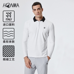 HONMA2020新款高尔夫男装长袖POLO衫T恤意大利进口面料绣花舒适