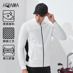 HONMA2020新款高尔夫男装秋冬质感面料弹力舒展针织拼接3M绒