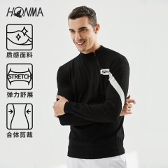 HONMA2020秋冬新款男士毛衫立领设计弹力下摆针织毛衫运动时尚