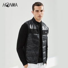 HONMA2020秋冬新款男式棉马夹棒球领设计活动自如拉链口袋