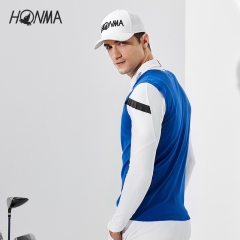 HONMA2020秋冬新款男士背心V领设计针织高弹背心平滑柔软