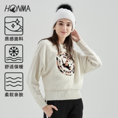 HONMA2020秋冬新款女式毛衫圆领设计宽松袖口合身版型