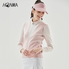 HONMA2020秋冬新款女式毛衫马夹立领设计开衫款背心高弹纱线