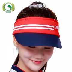 户外运动网球帽女空顶太阳帽打高尔夫球帽子新款百搭红蓝撞色球帽