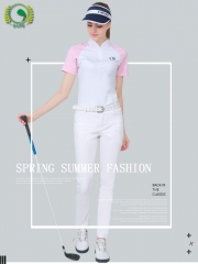 G-LIFE夏季高尔夫女装球服女士服装韩国短袖衣服白色半身短裙套装